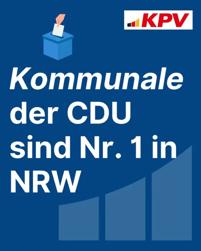 Kommunale der CDU Nr. 1 in NRW 🎉 
Gratulation an alle Gewählten und jetzt heißt es mobilisieren für die Stichwahlen - breite Unterstützung für die CDU von allen bürgerlichen Kräften vor Ort gefordert! 

#kpv #starkvorort